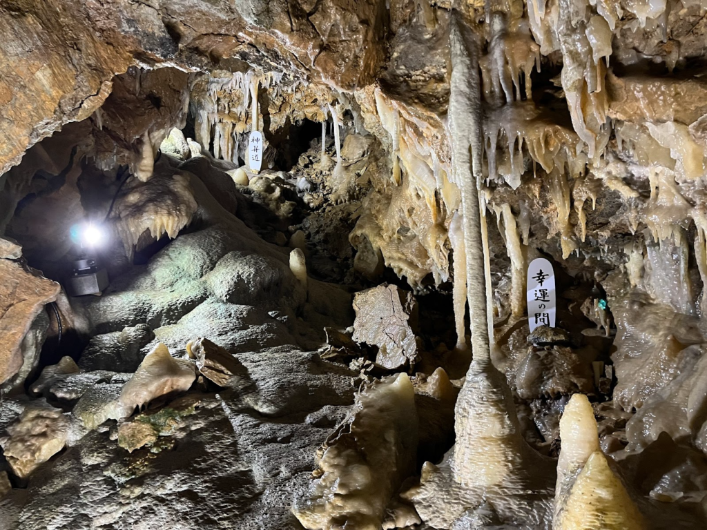 3、探検気分！天然記念物に指定される美しい鍾乳洞「当麻鍾乳洞」